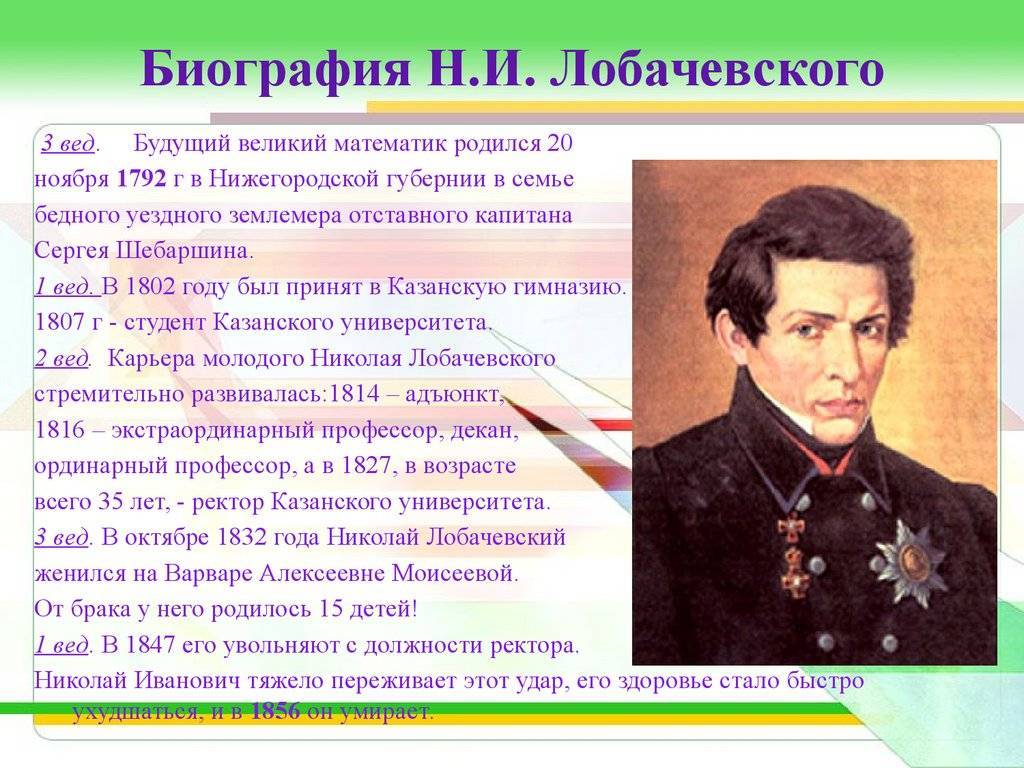 Николай иванович лобачевский. 100 великих учёных