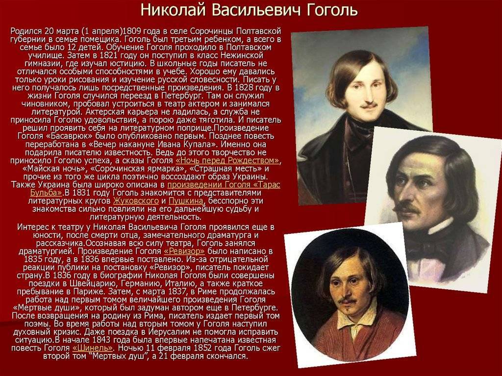 Кто такой гоголь николай васильевич: биография и настоящая фамилия. годы жизни и творчество самого странного писателя девятнадцатого века.