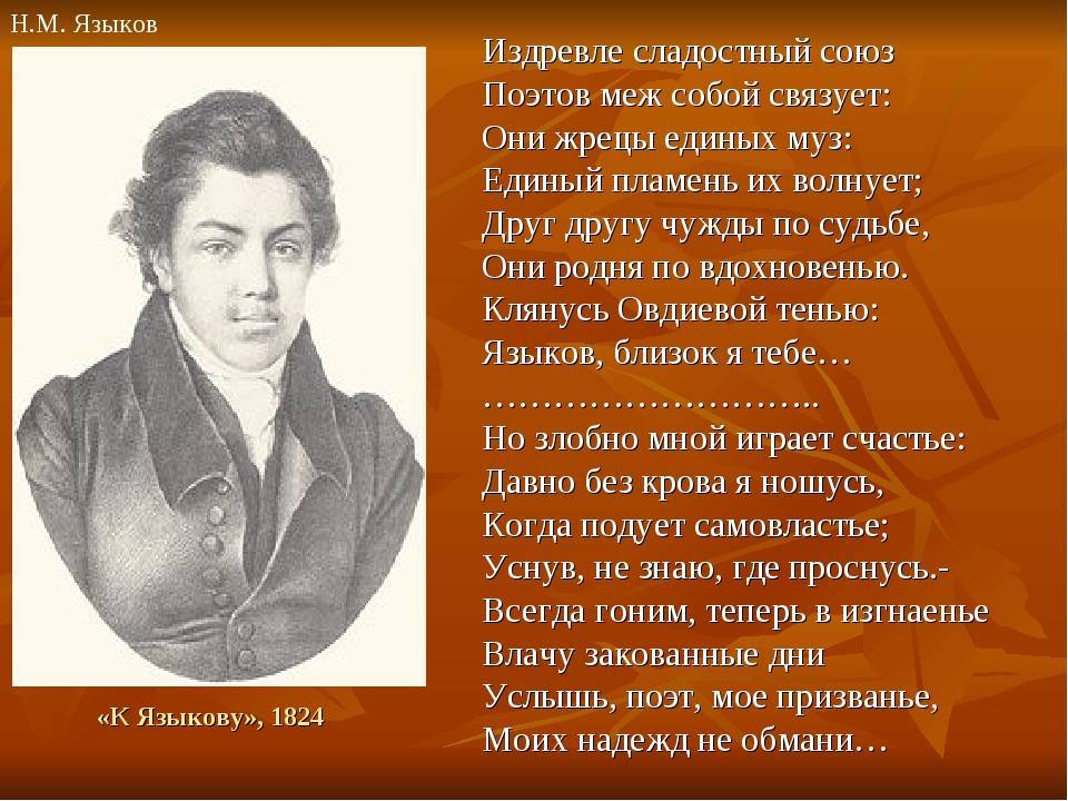 Краткая биография языкова николая михайловича