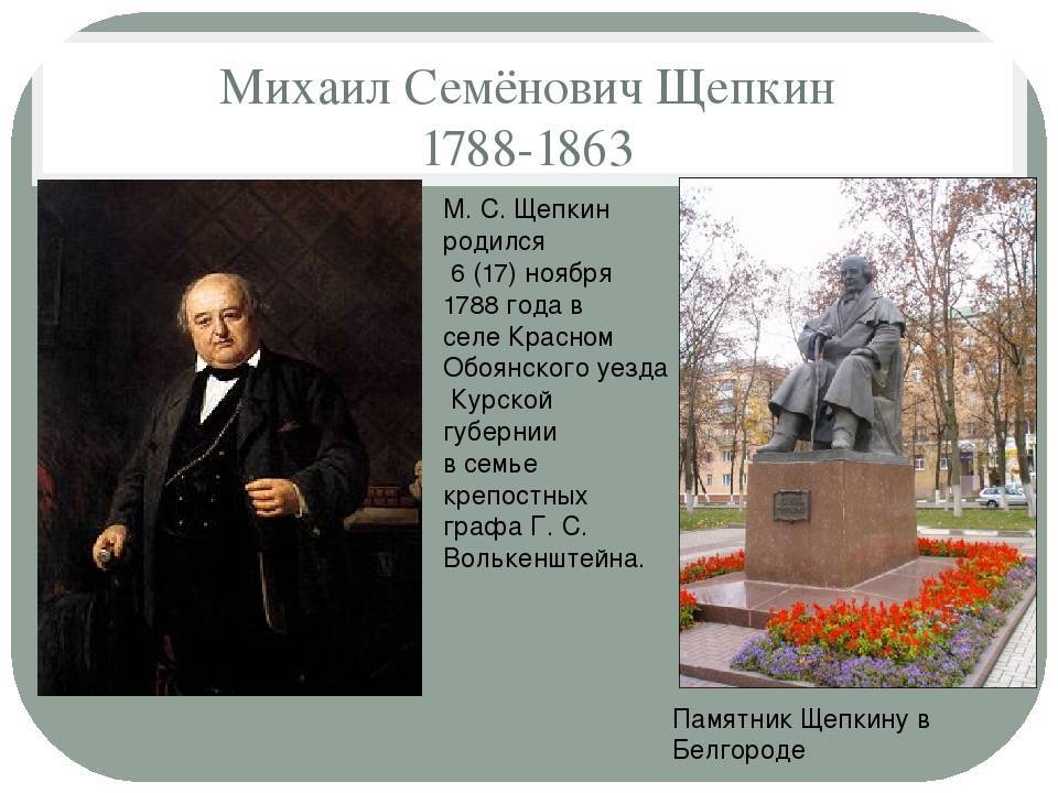 Щепкин михаил семёнович