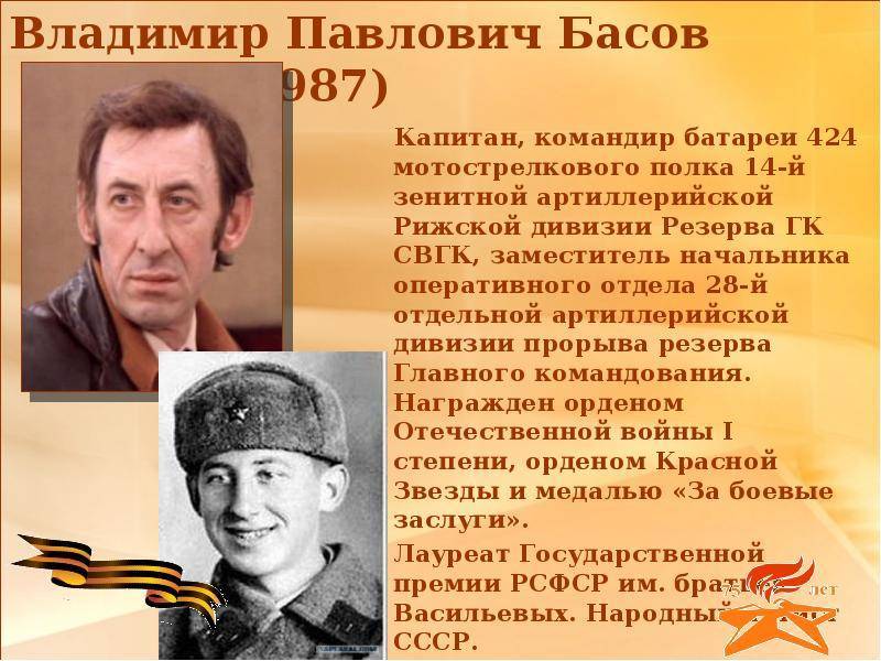 Владимир басов (28.07.1923 - 17.09.1987): биография, фильмография, новости, статьи, интервью, фото, награды