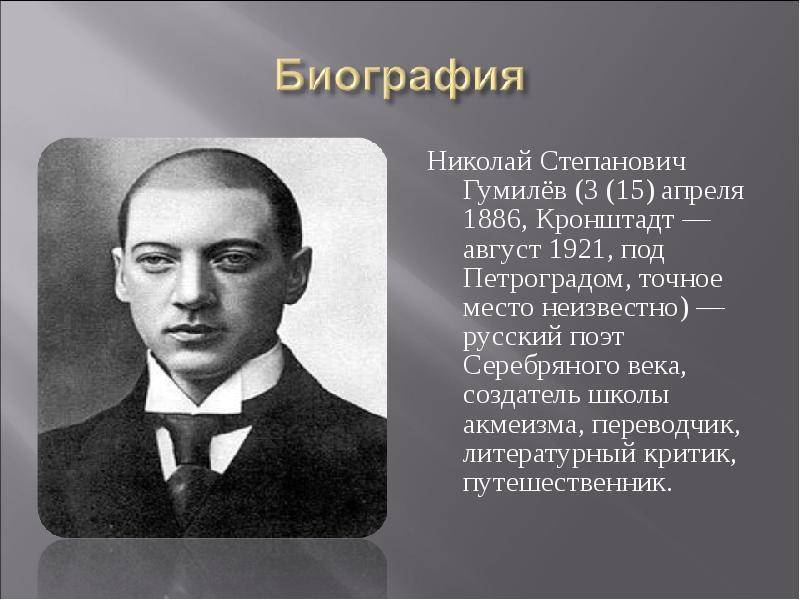 Николай гумилев - биография, информация, личная жизнь