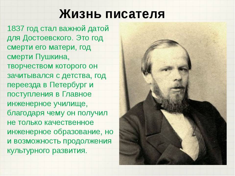 Биография федора достоевского
