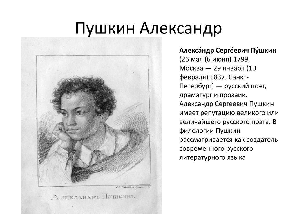 Краткая биография пушкина, интересные для детей факты творчества александра сергеевича, всем классам