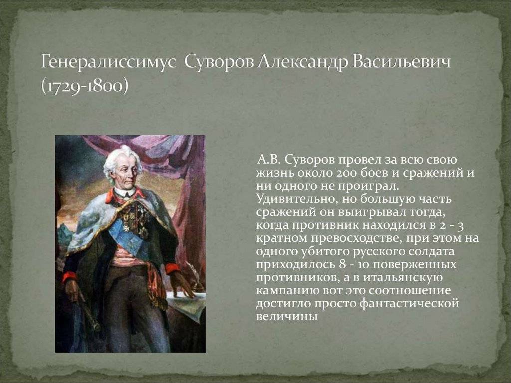 Суворов александр васильевич — биография генералиссимуса