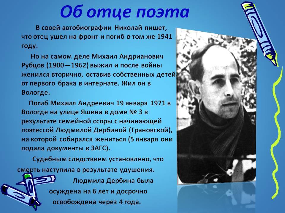 Краткая биография поэта николая рубцова